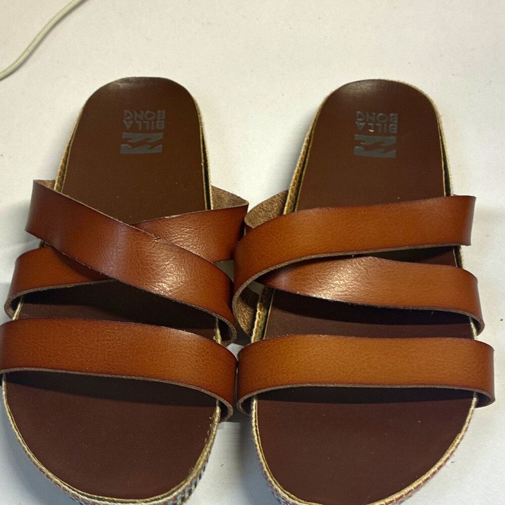 Billabong Women’s Brown Wrap Me Up Strappy Slip On Slide Sandals US 10 EU 41